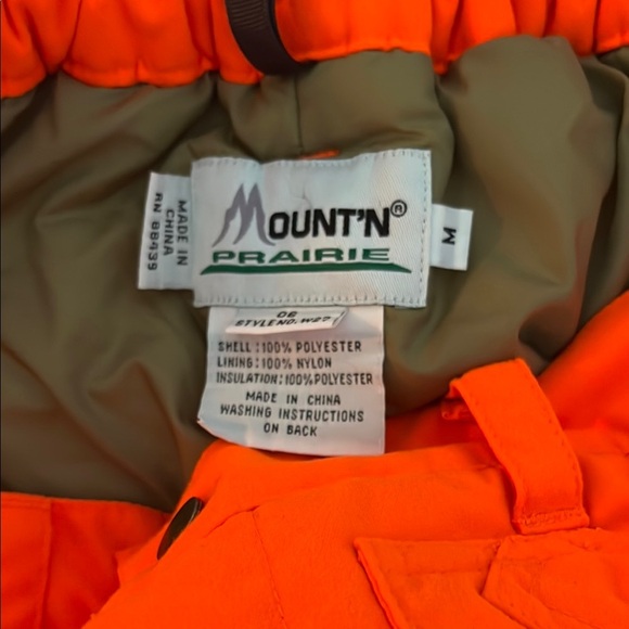 Mount'n Prairie Blaze Orange Double Zippered Legs Insulated Pants - Size Medium - Picture 2 of 16